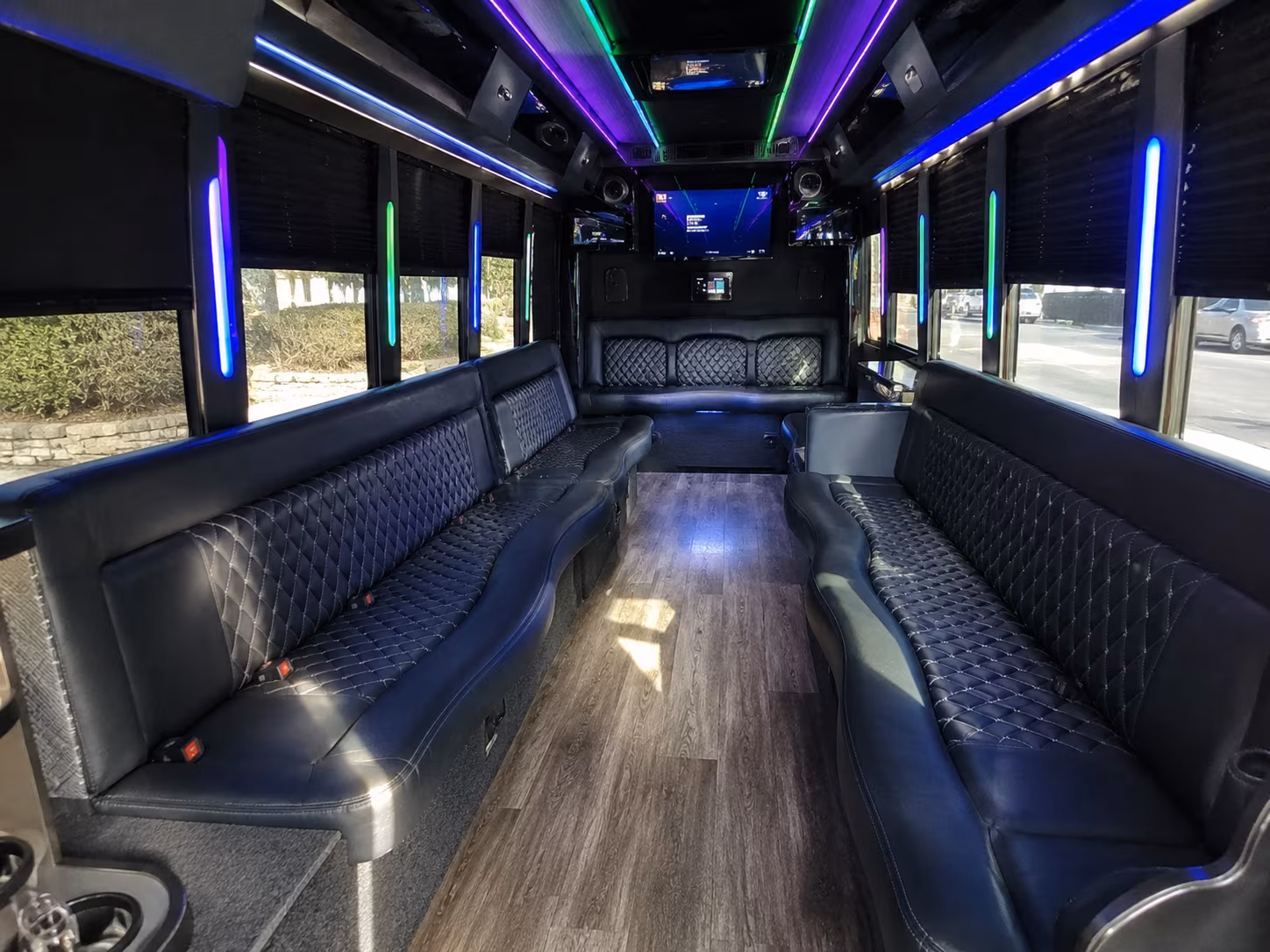harlingen 15 passenger party bus interior